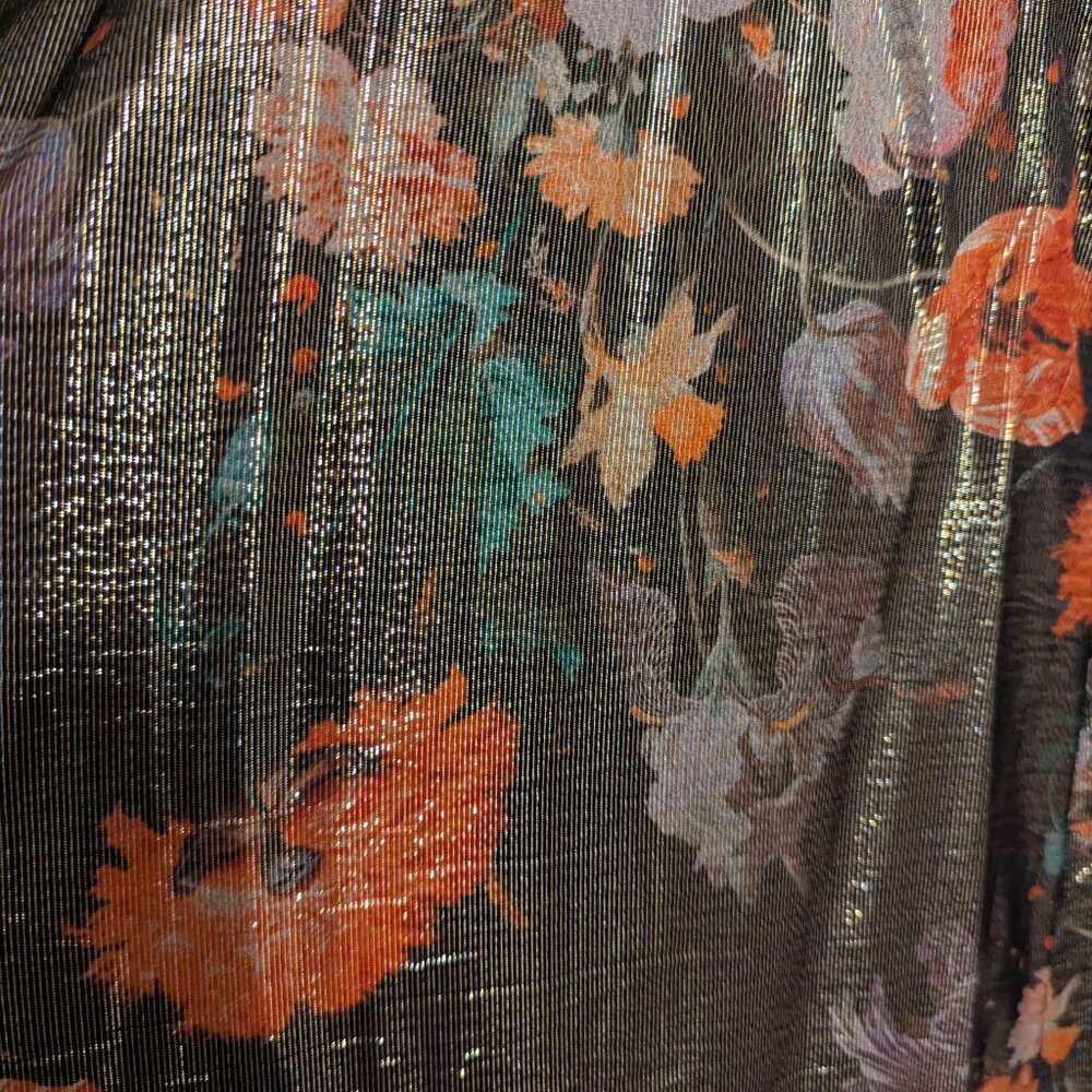 Anthropologie x Caballero Deep-V Maxi Floral Metallic Dress - Picture 12 of 13